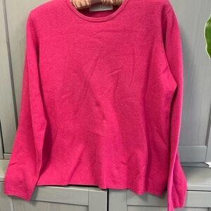 Valerie Stevens Vibrant Cashmere Pink Crew Neck Sweater